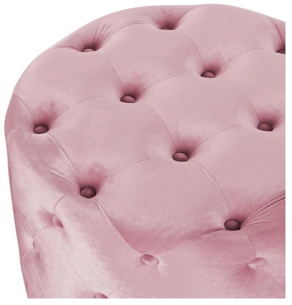 Υποπόδια DKD Home Decor Ροζ Velvet Ξύλο MDF Glam (2 pcs)