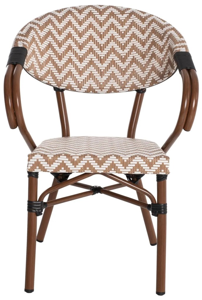 Καρέκλα - Πολυθρόνα C5861.03 Bamboo Look Καφέ - Λευκό 56,5x56,5x82 εκ. 56.5x56.5x82 εκ.