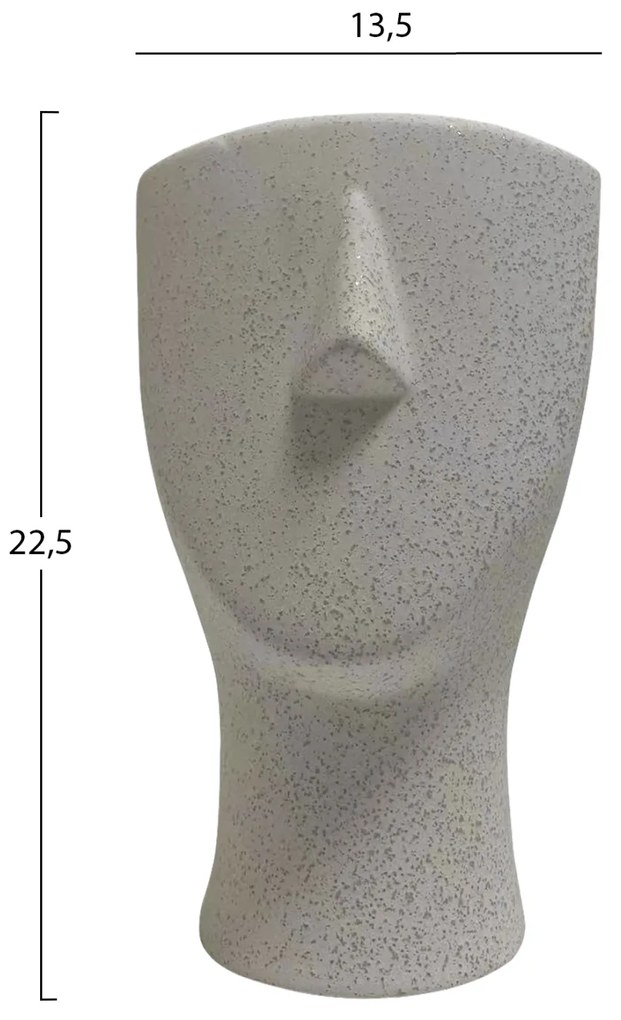 ΕΠΙΤΡΑΠΕΖΙΟ ΚΕΡΑΜΙΚΟ ΔΙΑΚΟΣΜΗΤΙΚΟ HUMANS HM4632 ΥΠΟΛΕΥΚΟ ΚΡΥΣΤΑΛΛΙΚΟ Φ13x22Υεκ