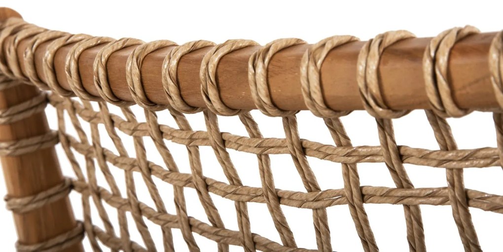 Πολυθρόνα VAYA Ξύλο Teak και Συνθετικό Σχοινί Φυσικό 53,5x60,5x85Υεκ. 53.5x60.5x85 εκ.