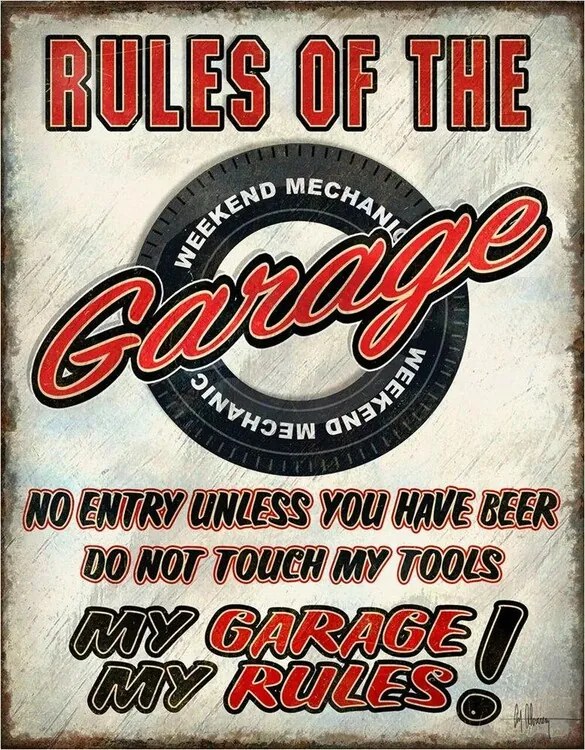 Μεταλλική πινακίδα Rules of the Garage