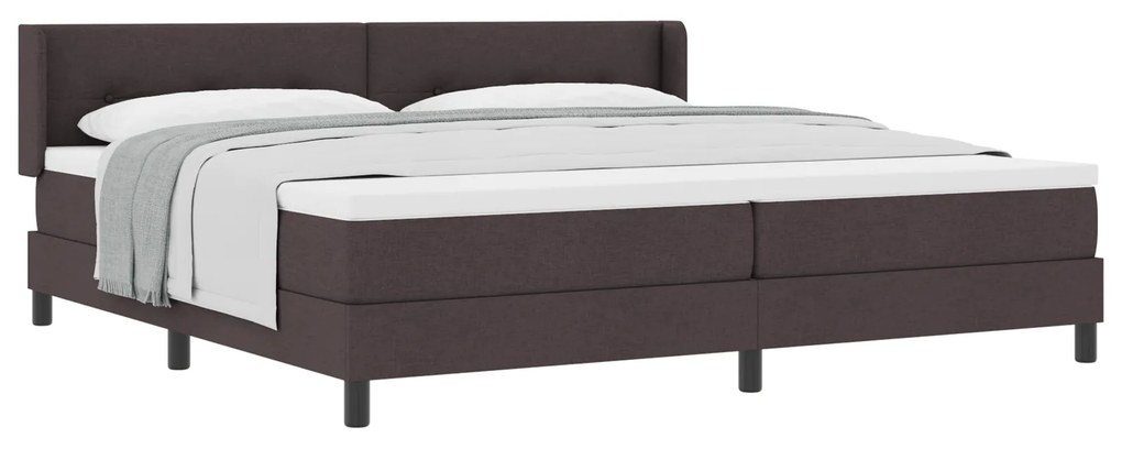 vidaXL Κρεβάτι με ελατήρια Σκούρο Καφέ 200 x 200 cm Ύφασμα και αφρός