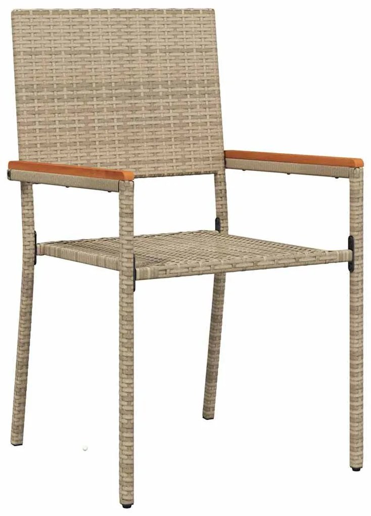 vidaXL Σέτ φαγητού για κήπο με μαξιλάρι 5 pcs Μπεζ συνθετικό ρατάν
