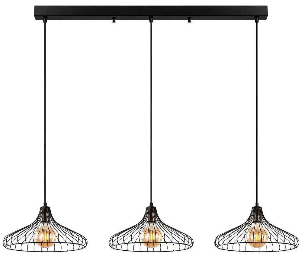 Φωτιστικό Οροφής - Ράγα Depay 942FLG1188 148x36x120cm 3xE27 40W Black-Gold Opviq