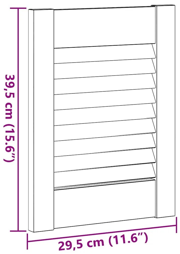 Πόρτες ντουλαπιών Louvred Design 2 τεμάχια 39,5x29,5 cm - Καφέ