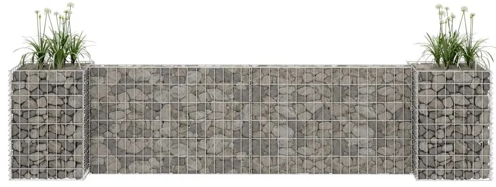 vidaXL Συρματοκιβώτιο Γλάστρα Σχήμα «Η» 260x40x60 εκ. Ατσάλινο Σύρμα