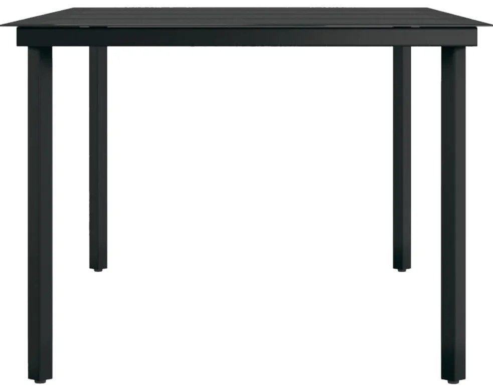 vidaXL Τραπεζαρία Κήπου Μαύρη 200 x 100 x 74 εκ. από Ατσάλι και Γυαλί