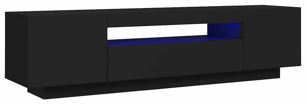 vidaXL Έπιπλο Τηλεόρασης με LED Μαύρο 160x35x40 εκ.