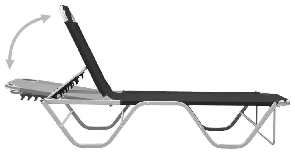 vidaXL Ξαπλώστρα Μαύρη από Αλουμίνιο και Textilene