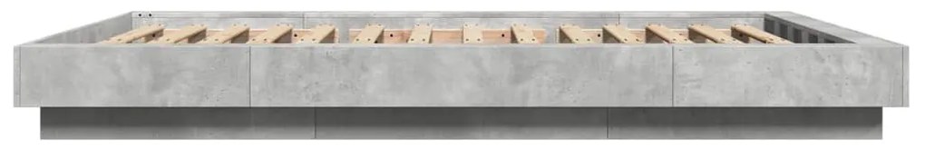 vidaXL Πλαίσιο Κρεβατιού Γκρι Σκυροδέματος 140x200 εκ. Επεξεργ. Ξύλο