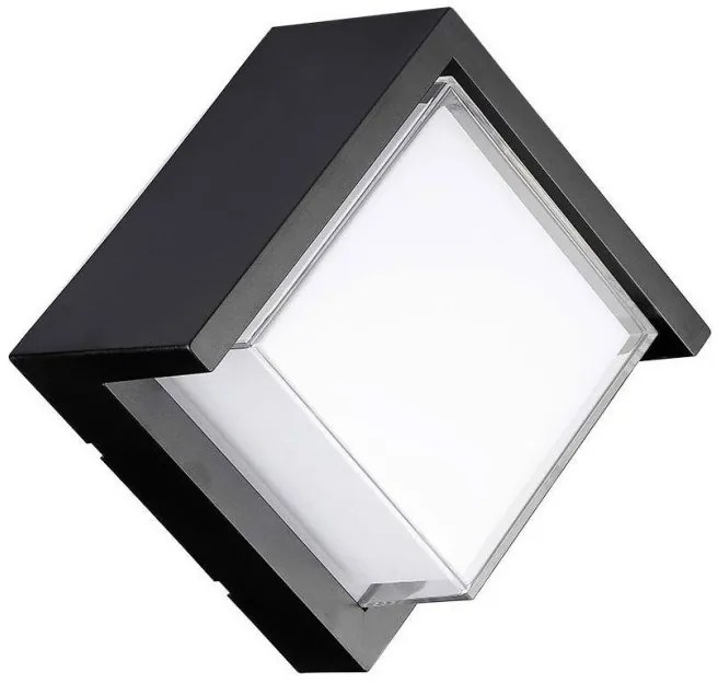 Απλίκα Φωτιστικό Τοίχου 12W 230V 1160lm 120° IP65 Τετράγωνο Μαύρο Φυσικό Λευκό 218540 VTAC-218540-Μαύρο 218540