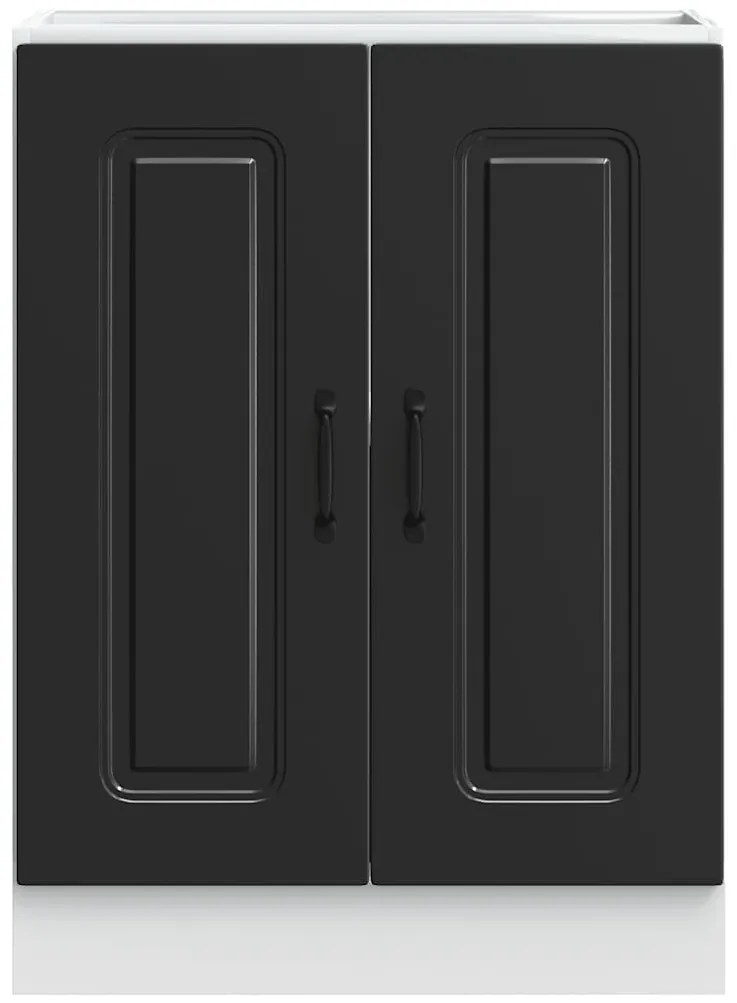 vidaXL Ντουλάπι βάσης νεροχύτη Kalmar Μαύρο 60x46x81,5 εκ. Επεξ. Ξύλο
