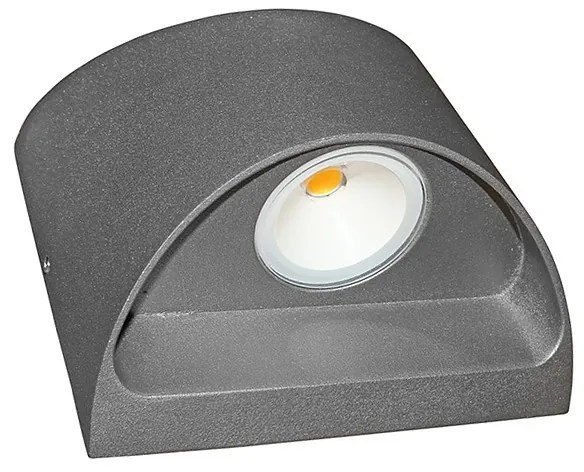 Adeleq Led Φωτιστικό Επίτοιχο Αλουμινίου Οβάλ Διπλής Κατεύθυνσης 2x3W 3000K Γκρι 3-691116