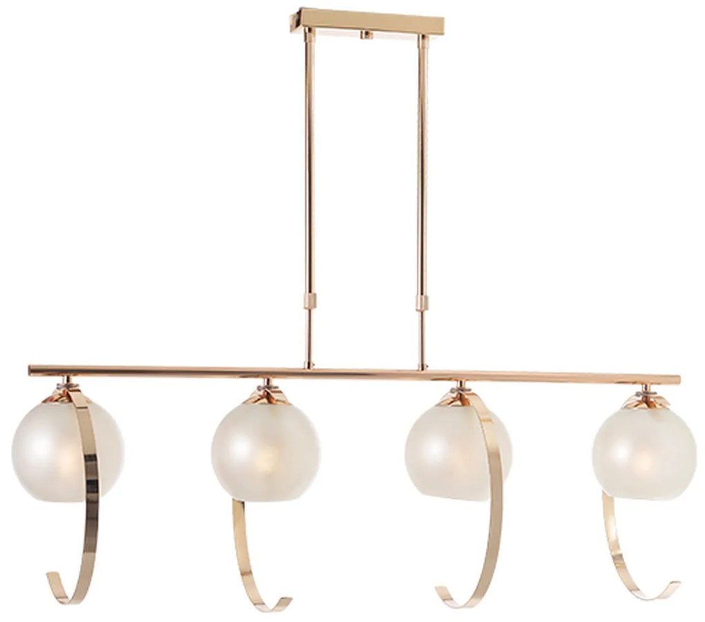 Φωτιστικό Οροφής 4Φ DCR17504P Gold Metal, Glass