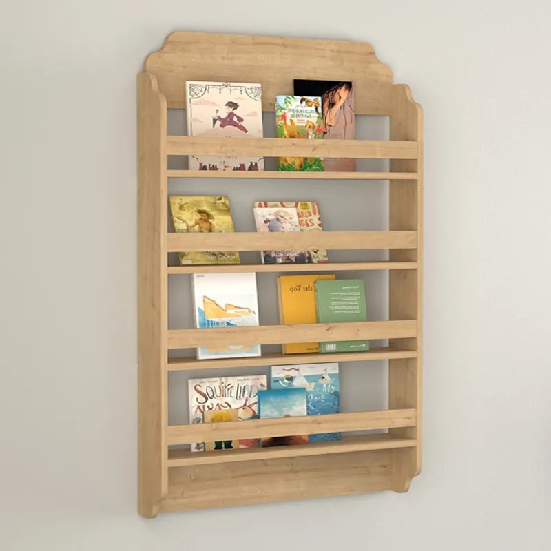 Επιτοίχια βιβλιοθήκη - ραφιέρα Montessori Megapap χρώμα sapphire oak 80x15x132εκ.-GP041-0098,2