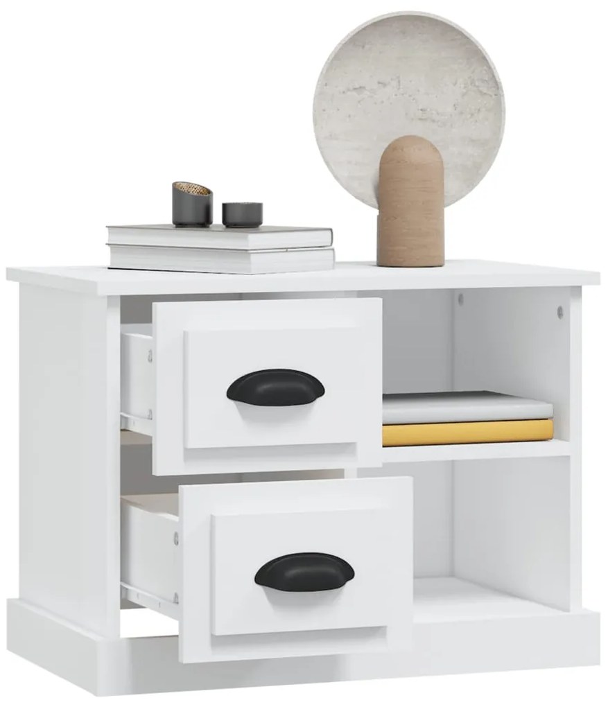 vidaXL Κομοδίνο Λευκό 60 x 35,5 x 45 εκ.
