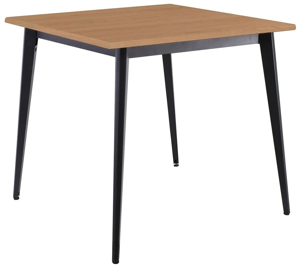 VIDAL Τραπέζι Μέταλλο Βαφή Μαύρο, Επιφάνεια 80x80cm/16mm Contract Sliq Beech 81x81x73cm