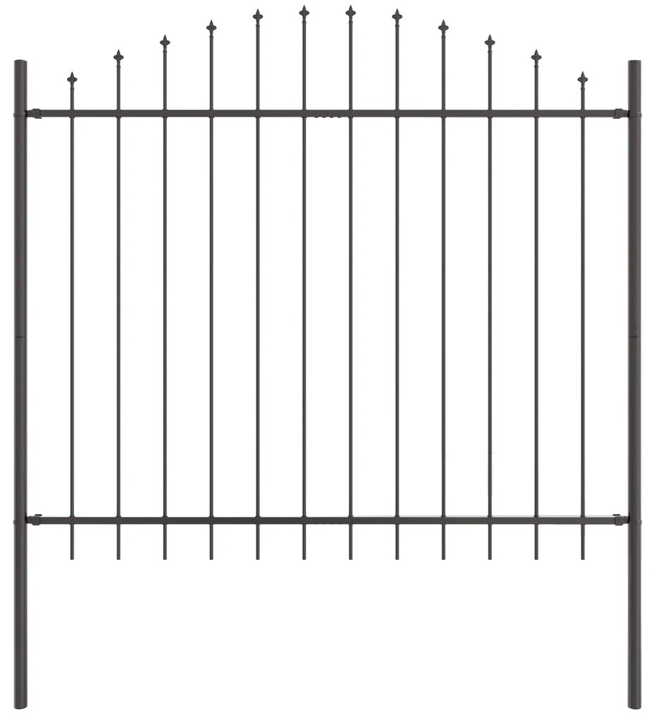 vidaXL Κήπος Φράχτης Σχέδιο Hoop Γκρι 10,2x1,25 μ Χάλυβας