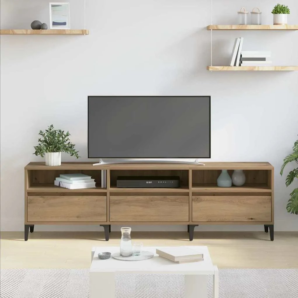 vidaXL Ντουλάπι TV με συρτάρι Artisan Oak 150 x 30 x 45 εκ