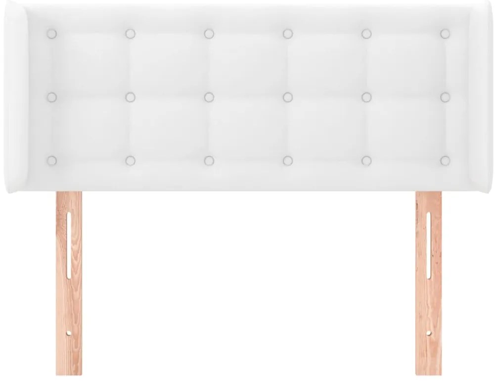 vidaXL Κεφαλάρι με Πτερύγια Λευκό 93x16x78/88 εκ. Συνθετικό Δέρμα