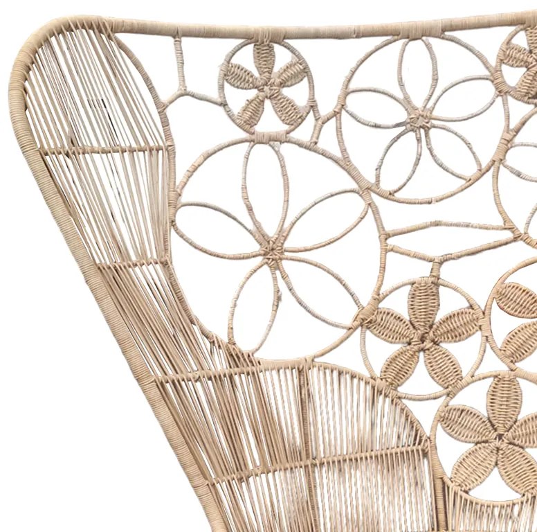 Πολυθρόνα Jake Inart με μπεζ μαξιλάρι-φυσικό rattan 110x82x145εκ