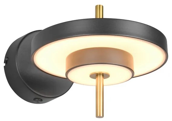 Φωτιστικό Επίτοιχο Trio Lighting KEATON 240270180 Μαύρο Ματ (Black Mat) και Χρυσό Χρώμα (Gold Coloured) 2300+3000+4000K