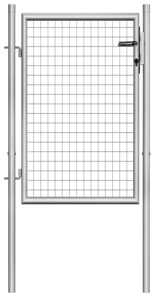 vidaXL Πόρτα Περίφραξης Ασημί 105 x 150 εκ. από Γαλβανισμένο Χάλυβα