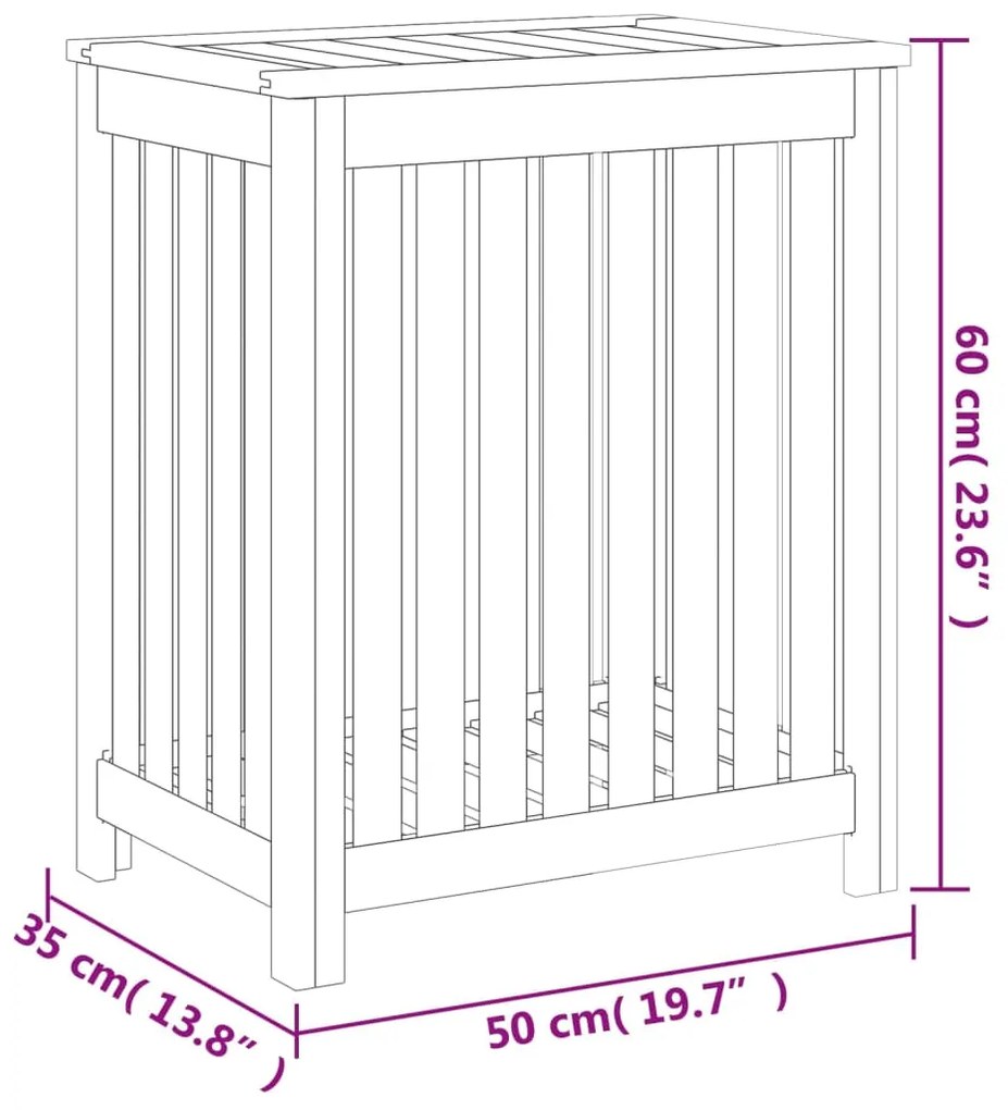 ΚΑΛΑΘΙ ΆΠΛΥΤΩΝ 50X35X60 ΕΚ. ΑΠΟ ΜΑΣΙΦ ΞΥΛΟ TEAK 340759