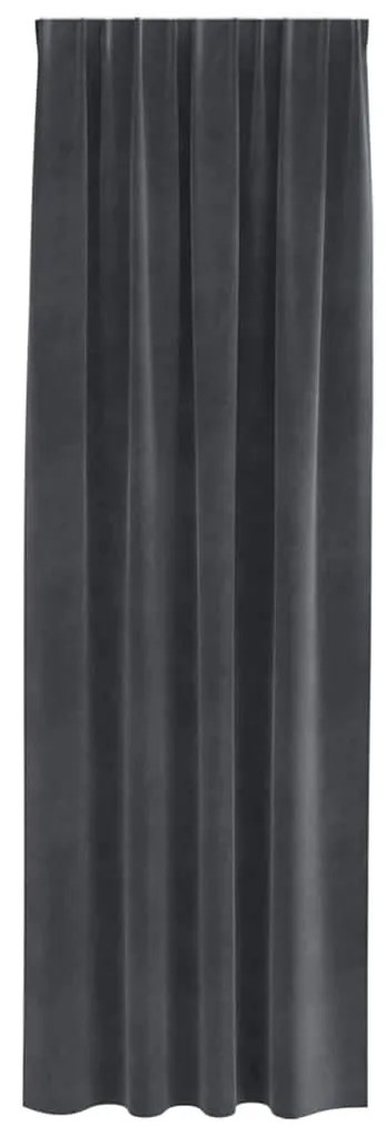 vidaXL Κουρτίνες με κουρτίνες 2 pcs Ανοιχτό γκρι 140 x 225 cm Βελούδο