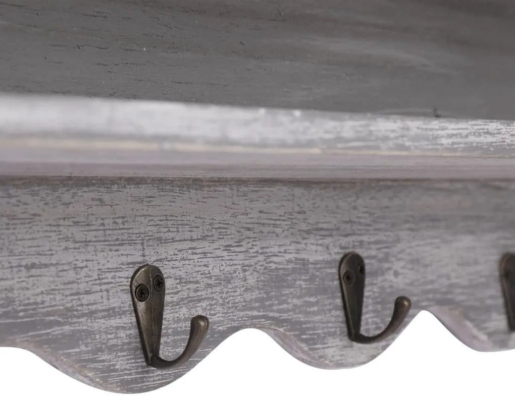 vidaXL 284234  Wall Mounted Coat Rack Grey 50x10x30 cm Wood