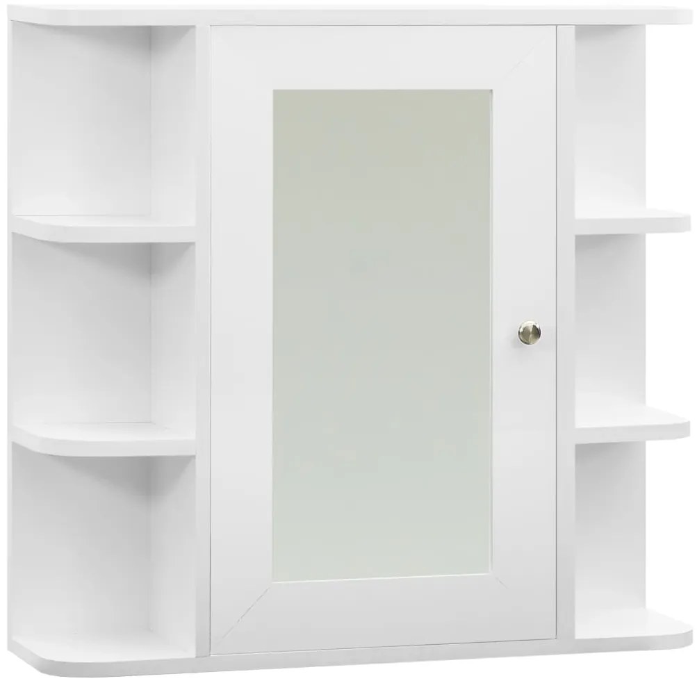 vidaXL Καθρέφτης Μπάνιου με Ντουλάπι Λευκό 66 x 17 x 63 εκ. από MDF
