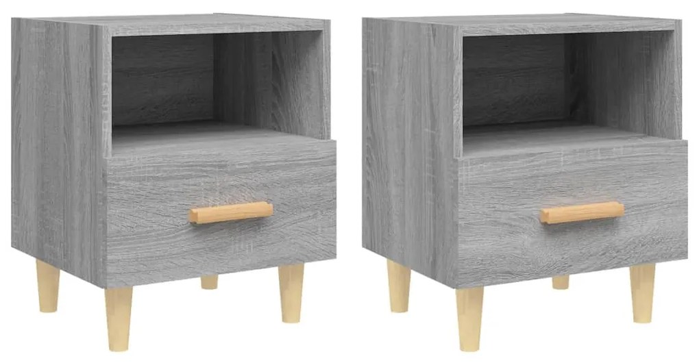 vidaXL Κομοδίνα 2 τεμ. Γκρι Sonoma 40 x 35 x 47 εκ.