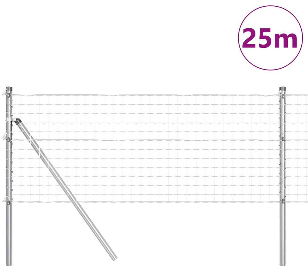 vidaXL Ευρωπαϊκός Φράχτης με 13 Πόλους 0.6x25 μ Γαλβανισμένος Χάλυβας