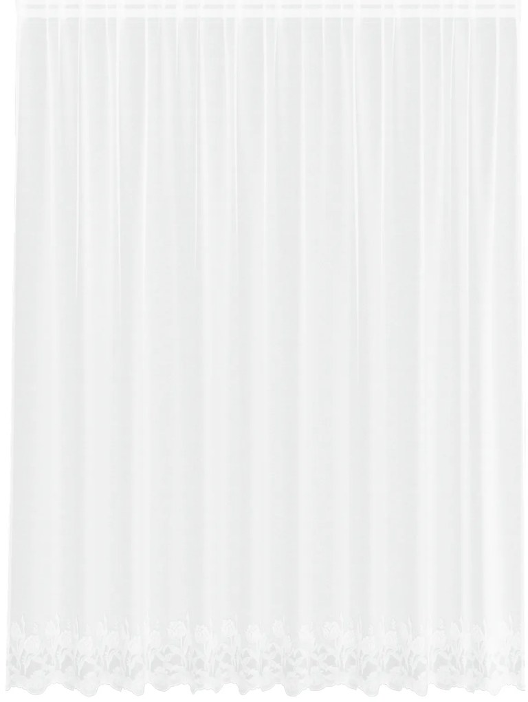vidaXL Κουρτίνες με κουρτίνες Floral Λευκό 300 x 245 cm Πολυεστέρας