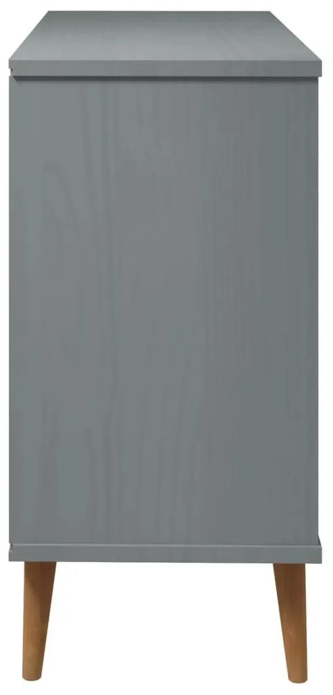 Συρταριέρα MOLDE Γκρι 113x40x80 εκ. από Μασίφ Ξύλο Πεύκου - Γκρι