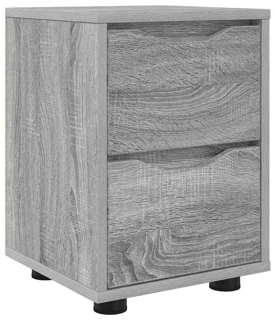 vidaXL Κομοδίνο Γκρίζο Σονομα 30,5 x 30 x 43 εκ Επεξεργασμένο ξύλο