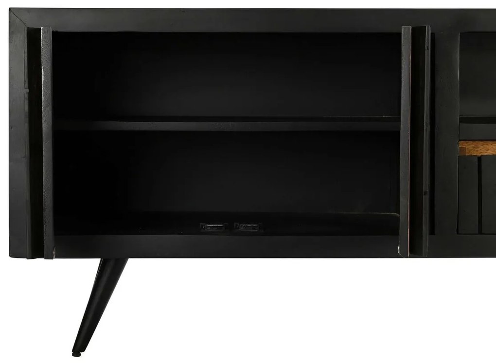 Τηλεόραση DKD Home Decor Μαύρο ρατάν Ξύλο από Μάνγκο (145,5 x 40,5 x 60 cm)