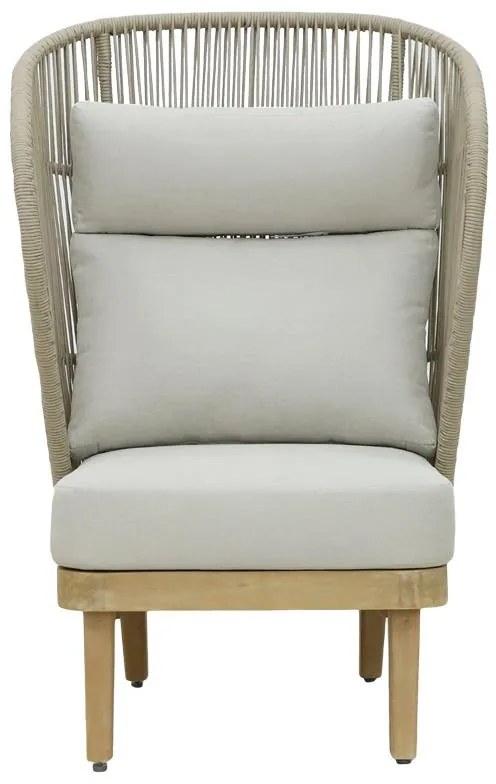 Σετ σαλονιού 2τμχ Nicholas μασίφ ξύλο ευκαλύπτου και μπεζ ύφασμα 79x79.5x117 εκ.