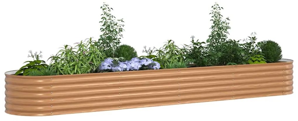 vidaXL Υπερυψωμένη Ζαρντινιέρα Καφέ 400 x 80 x 44 cm Ατσάλι