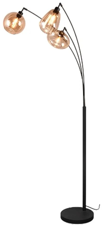 Φωτιστικό Δαπέδου Lumina 417000313 71x68x200cm 3xE14 10W Black-Amber Trio Lighting