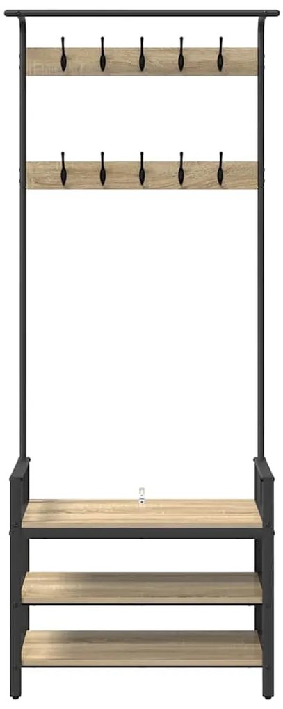 vidaXL Κρεμάστρα Sonoma Δρυς 75 x 34 x 184 εκ Επεξεργασμένο ξύλο