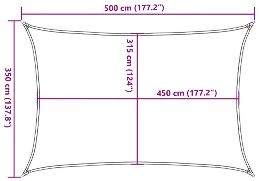 Πανί Σκίασης Μαύρο 3,5 x 5 μ. από HDPE 160 γρ./μ² - Μαύρο