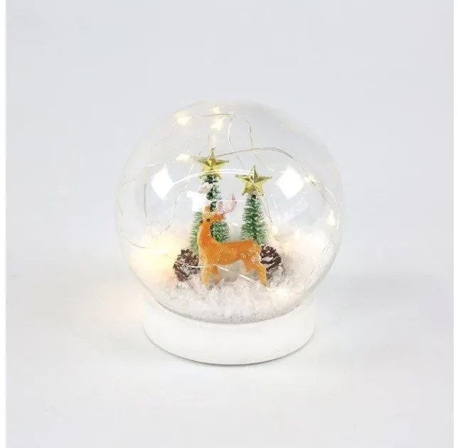 Χριστουγεννιάτικο Διακοσμητικό SNOW BALL με LED Λαμπάκια X07101131 ACA-X07101131-Λευκό X07101131