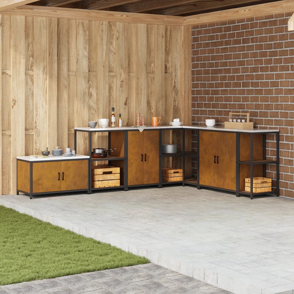 vidaXL Ντουλάπα Αποθήκευσης Κουζίνας Σκ rusty 60 x 50 x 92 εκ.