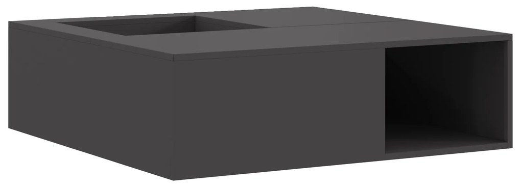 vidaXL Εστία με Αποθήκη Ξύλων Μαύρη 100x100x30 εκ. Ανοξείδωτο Ατσάλι