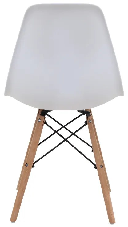 Καρέκλα τραπεζαρίας Nova Megapap PP λευκό - ξύλινο φυσικό πόδι 46x51x80εκ.