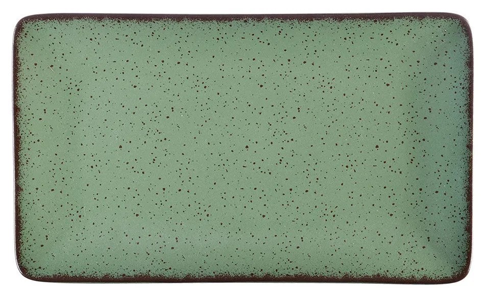 Πιατέλα Ορθογώνια Πορσελάνινη Terra Green 27x16cm - Estia