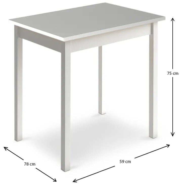 Τραπέζι Mini Megapap μεταλλικό - μελαμίνης χρώμα λευκό 59x78x75εκ. - GP022-0018,1