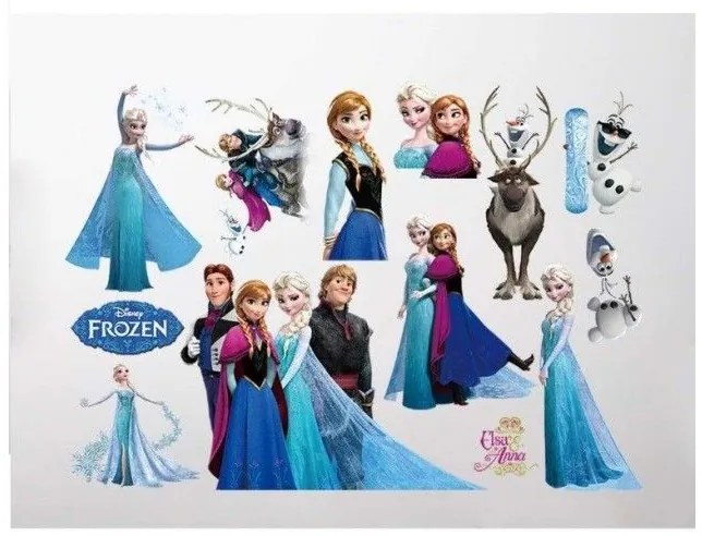 Παιδικό Αυτοκόλλητο Τοίχου Frozen Έλσα Όλαφ Άννα Disney ZYPA-1431-NN Μπλε ZYPA-1431-NN Μπλε