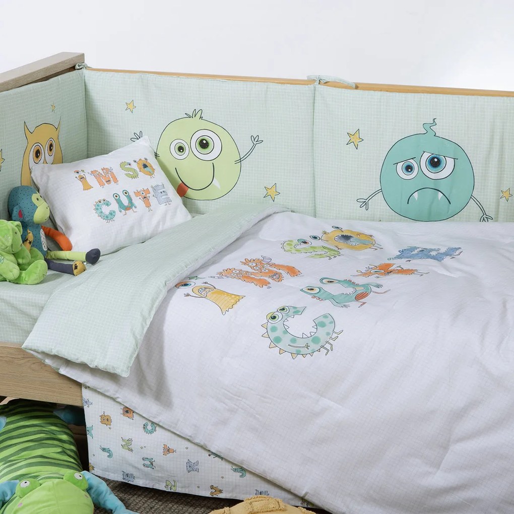 Κουβερλί Κούνιας (110x140) 2 Όψεων Nef-Nef Homeware Alphabet Monster